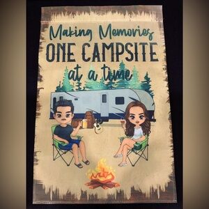Making Memories Couple Camping Garden Flag - NEW